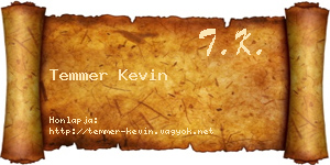 Temmer Kevin névjegykártya
