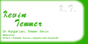 kevin temmer business card